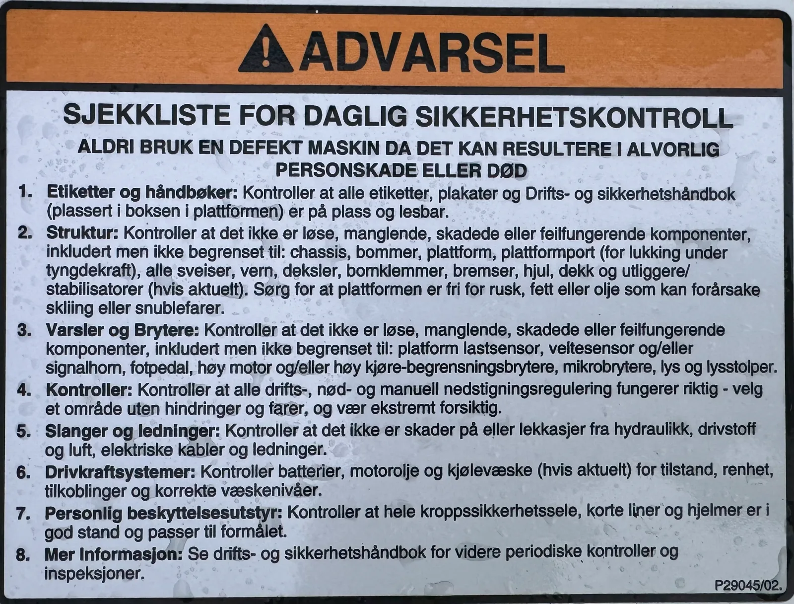 Sikkerhetskontroll for daglig bruk